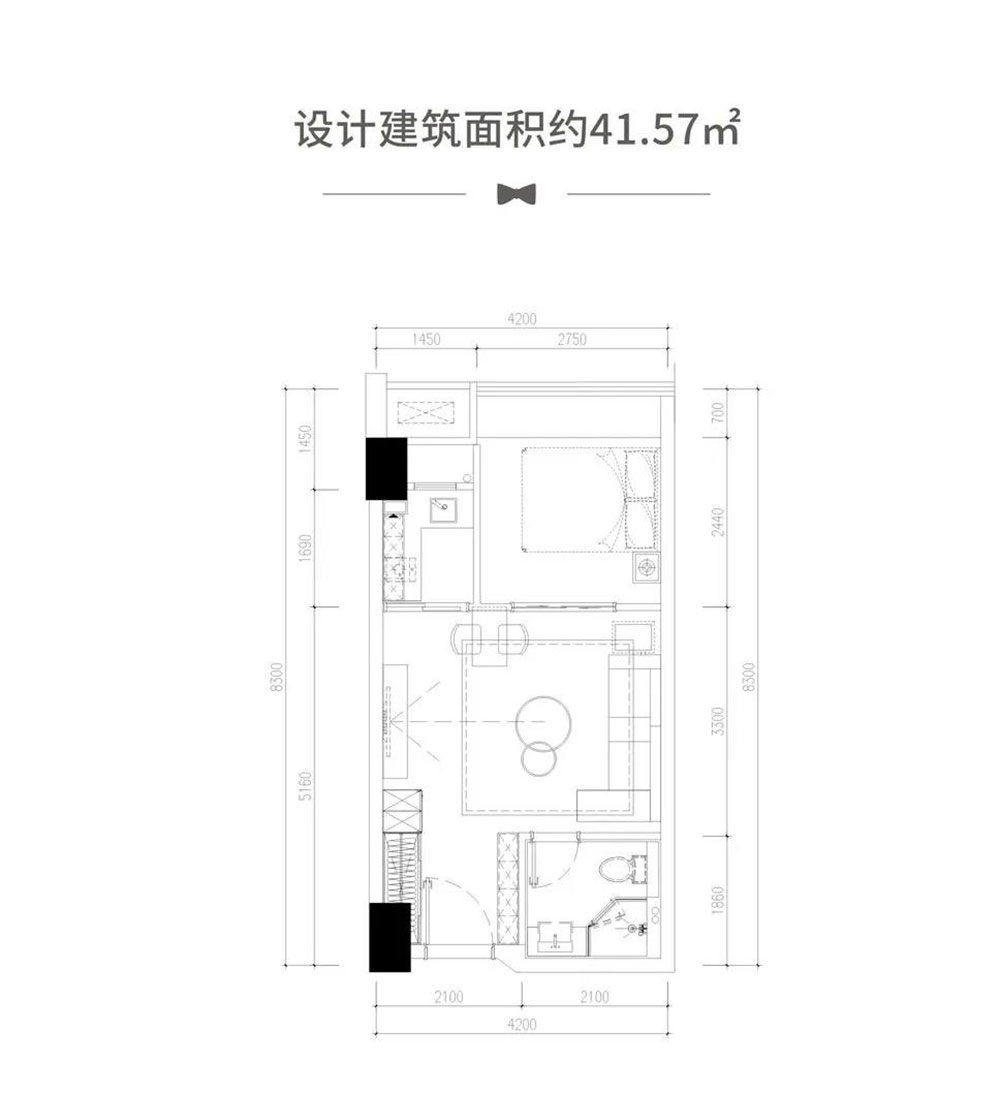 建面约41.57㎡户型