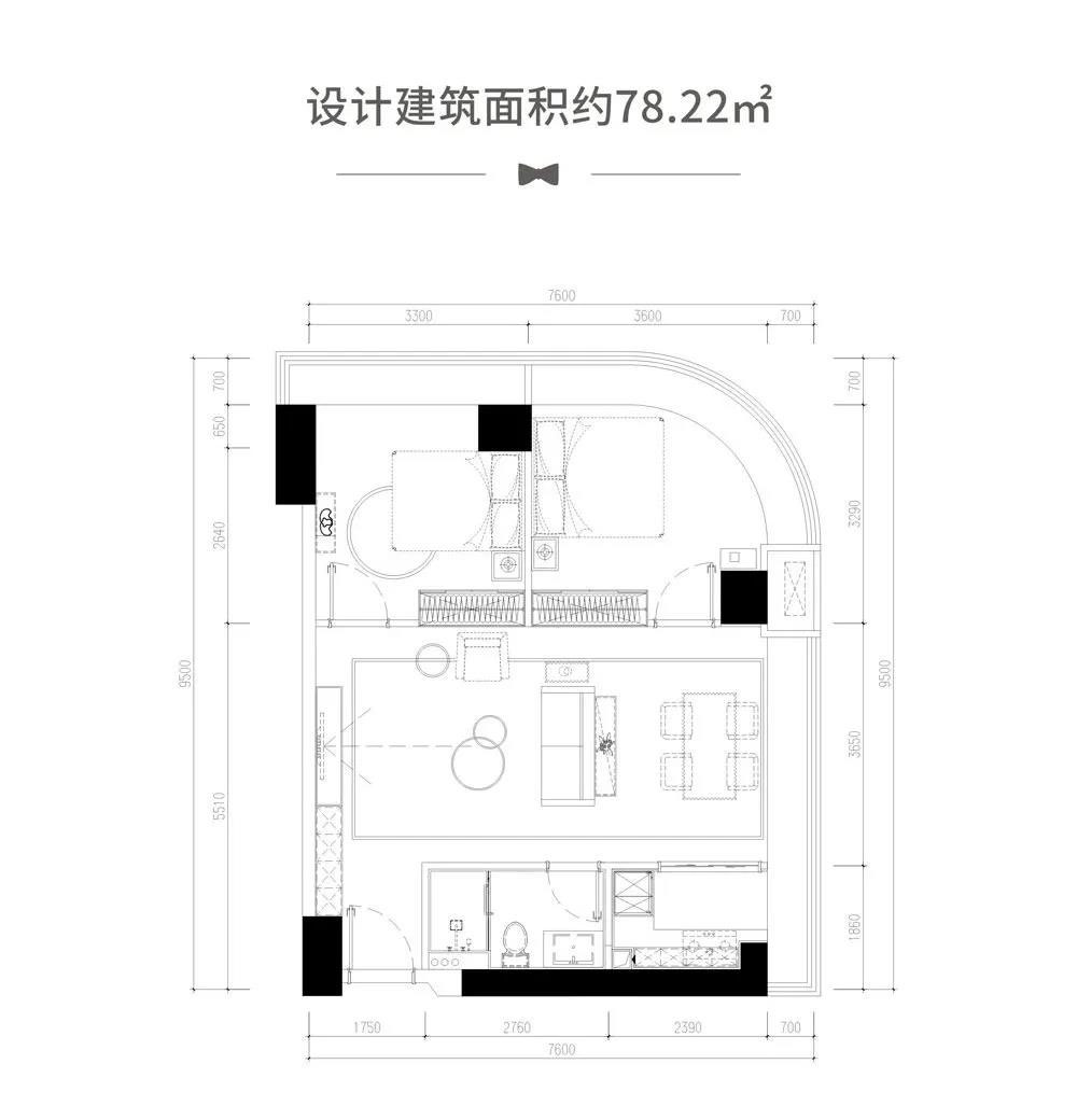 建面约78.22㎡户型